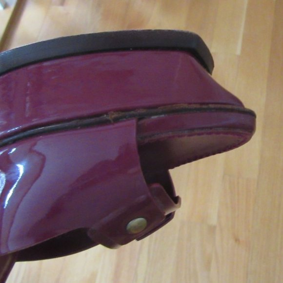 Yves Saint Laurent Rive Gauche Patent Leather Slingback Shoes in Plum 8 1/2M - Picture 8 of 9